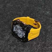 适用于 Series 11 42mm/46mm、Ultra 3/2/1 49mm/44mm/45mm 的透明改装套件，包含表带和表壳，也适用于 Series 10/9/8/7/6/5/4，表壳 + TPU 表带 - 黃色 - 查看 9