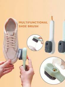 1 件可悬挂软毛清洁刷，带自动液体分配器 - 塑料鞋和洗衣刷，内置孔，方便存放，非常适合运动鞋和家居清洁，鞋清洁工具 | 软毛刷 | 耐用塑料刷，鞋清洁剂