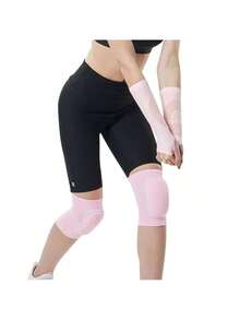 Walquicks 3 Piezas Accesorios Voleibol, Rodilleras, Mangas y Banda Transpirable, Anticolisión y Duraderas, Para Voleibol, Baloncesto yás(Rosa) - Rosa - Ver 12