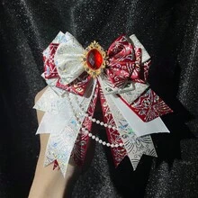 1pc Cute Decorative Bow Brooch, Handmade Pearl Chain DIY Finished Product, Otaku Idol Fan Cheering Stick, Cosplay Outfit Accessory, Lolita Bag Decoration - Multicolor - View 20