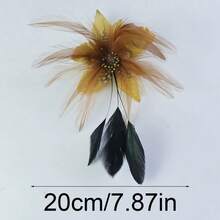 1 broșă/corsaj din pene, mărgele de cristal și material de șifon, accesoriu versatil pentru ținuta de nuntă, poate fi asortată cu o pălărie mini, cadou de Crăciun