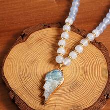 2pcs/Set Empathy Protection Necklace, Bohemian Style Natural Stone & Feather Pendant, Suitable For Daily Wear, Mother's Day, Christmas Gift (Pendant Design/Shape Random)