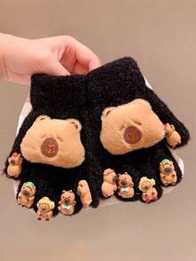 2 st varma, söta tecknade tassavtryckshandskar för barn, moderiktiga och mångsidiga för flickor och pojkar - Multifärgad - Visa 9