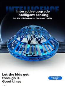 适合3-12岁以上儿童的UFO飞行圆盘旋转发光飞行球，神奇感应旋转陀螺，智能悬浮户外玩具，适合作为礼物 - 彩色 - 查看 8