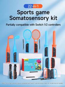 Jemdo 22-In-1 Sports Accessories Kit For Nintendo Switch/Switch 2/Switch OLED, Includes Tennis Racket, Golf Club, Sword, Leg/Wrist Strap, Boxing Grip, Lanyard, Racing Wheel, Best Gift Compatible With Switch Gamers - Multicolor - View 14