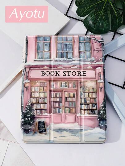 1 Pc Sakura Bookstore Tablet Case & Kindle E-Book Case Compatible With IPad 10th Generation, IPad 10.2/Mini6/Mini7/9.7 Inches, Compatible With Samsung Galaxy Tab A9 Plus, Kindle (11th Generation-2024 Release)(6 Inch), Kindle Paperwhite 12th Gen 2024, Great Holiday Gift, Stylish And Simple Pattern.