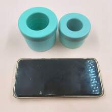 1 件便携式硅胶冰块模具，3D 圆柱形制冰器粉色/蓝色，易释放硅胶冰块托盘，具有多隔间和带盖的简易桶设计，可重复使用的制冰器，适用于家庭、酒吧、俱乐部和夏季户外饮品，非常适合鸡尾酒和水果、厨房用品、厨房配件