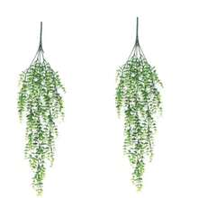 1/4 pièces Plantes artificielles suspendues Plantes murales suspendues en eucalyptus faux Plantes suspendues en plastique résistant aux UV Décoration artificielle pour fête, mur, porche, mariage