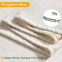Natural Linen Shower Curtain, Country Boho Farmhouse Bath Decor Beige Shower Curtains For Bathroom Neutral Cloth Weighted Textured Fabric Bath Curtain Liner With Hooks, Cream, 72 Inch{"Color_name":"Linen","Size_name":"72\"Wx72\"L(Packof1)"} - 多色2 - 查看 7