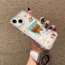 [Local Dilivery]2pc Cute Rilakkuma Cartoon Phone Suitable 17, 16e, 16, 15, 14, 13, 12, 11 Pro, XR XS X & 8 Plus - Shockproof Soft TPU Back Cover, Phone Cover Cute, Cute Phone Accessories, Rectangle Phone, Animal Phone, Charging, Playful Accessory, Kawaii Design, Lightweight Cover, Durable Material, Kawaii Lovers, Anime Fans - 1PC - 查看 3