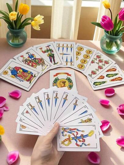 1 baraja de 50 naipes españoles auténticos - ¡Perfectos para juegos de cartas mexicanos y póker! ¡Esencial para fiestas con temática mexicana! Juego de cartas de póker españolas coloridas, empaquetado sellado herméticamente, adecuado para juegos de cartas, juegos de mesa, juegos de mesa y regalos para fiestas.