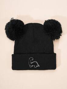 1pc Plush Dinosaur Embroidered Knit Hat, Y2K Style Children Outdoor Casual Versatile Winter Beanie, Suitable For Daily Wear - Knitted Hat - View 23