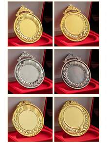 1 huy chương kim loại khắc tên theo yêu cầu, viền trang trí hình bông lúa mì, chất liệu hợp kim kẽm, huy chương giải thưởng cuộc thi dành cho trẻ em, bảng kỷ niệm vinh danh sự kiện thể thao marathon, có thể dùng làm quà tặng động viên cho trẻ em. - Nhiều màu - Xem 3