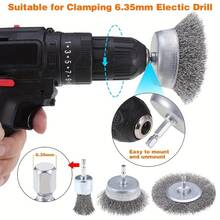 13PCS Rotary Copper Wire Cleaning Wheel Cup Brush Drill Attachment Bit Set Tool - 13-piece Set - View 8