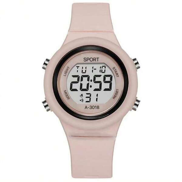 1pc Women's LED Circular Silicone Band Colorful Nature-Inspired Multifunctional Date, Day, Second Display Luminous Digital Sports Electronic Watch, Suitable For Men, Women, Teens, Students, Couples For Daily Wear