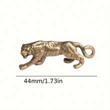 Brass Material Tiger Bronze Sculpture Ornament, Indoor Desktop Decoration, Small Tiger, Antique Bronze Color - 銅虎 - 查看 8