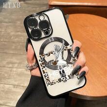 Camouflage Bird Border All-Inclusive Lens Magnetic Electroplated Phone Supports Magnetic Wireless Charging And Is Suitable IPhone16promax, 16 15pro, 14 14 Plus/14 Promax, 13 13 Pro, 12Pro, 11/11 Pro And Pro Series.It Is A Great Friends, Birthdays And Festivals Phone - Plateado - Ver 2
