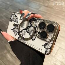 Teléfono con lentes magnéticas y baño de tinta, compatible con carga inalámbrica magnética y compatible con phone 16 Pro Max, 16, 15 Pro, 14, 14 Plus/14 Pro Max, 13, 13 Pro, 12 Pro, 11/11 Pro y la serie Pro. Es un excelente teléfono para amigos, cumpleaños y fiestas. - Negro - Ver 5