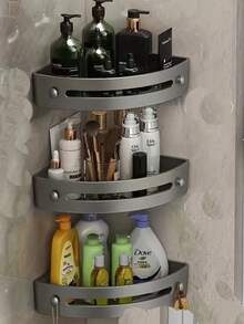 Effective Drainage Kitchen Sponge Rack, Soap Rack, More Durable Material, Sloped Design To Prevent Water Accumulation, Independent Towel Rack Effectively Prevents Mildew, Kitchen Storage, Wall-Mounted Plastic Bathroom Rack, 3-Tier Hanging Storage Rack, Bathroom Storage Rack Without Drilling, For Storing Cosmetics, Towels And Toiletries, Unfinished Painted Finish, Suitable For Home And Kitchen Use