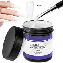 LIMEGIRL LED & U V Builder Nail Gel - 150g/5.3ozLarge Capacity Clear Hard Gel For Nails, Nail Extension Strengthen Hard Builder Kit Stuff For DIY Art Manicure Set Strong Nails, Nail Strengthening, Extension, Art, Manicure Starter, UV Cured, For Pro Salon And Home DIY Use - 彩色 - 查看 14