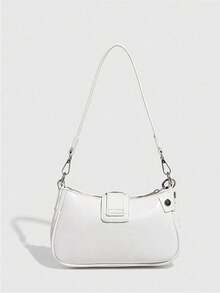 1pc Women Retro Biker Chic Studded Adjustable Strap Crossbody Bag, Large Capacity Soft Gradient Leather Shoulder/Underarm Bag, Suitable For Work, Dating, Parties, Vintage Bag For Women, Halloween Purse Perfect For Fancy Party Halloween Fashion & Gothic Fashion,1pc Women Retro Biker Chic Studded Adjustable Strap Crossbody Bag, Large Capacity Soft Gradient Leather Shoulder/Underarm Bag, Suitable For Work, Dating, Parties, Vintage Bag For Women, Halloween Purse Perfect For Fancy Party Halloween Fashion & Gothic Fashion,Christmas Gifts,Christmas Gifts,Crossbody Bags For Women,Christmas Decorations - 白色 - 查看 5