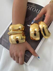 3 buc brățări vintage cu manșetă, brățări aurii, brățări late, brățară groasă cu farmec, set de brățări, brățară lată, stil punk gros, luxos și unic pentru ea, pentru decor zilnic, petrecere, banchet