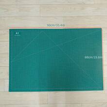 1pc Extra Large Self-Healing Cutting Mat - A1/A2/A3 Size, With Grid Lines And Diagonal Cut Guides, Suitable For Fabric, Paper, Cardboard - Heavy Duty Craft, DIY, Office, School, Technical Drawing - Compatible With Cutting Machines (Fits A0-A3 Paper Sizes) - Green Grid Layout And White Borders For Precise Alignment - Durable Smooth Surface, Long-Lasting, Large Craft Cutting Mat, Hobby Cutting Mat