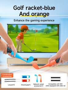 Jemdo 22-In-1 Sports Accessories Kit For Nintendo Switch/Switch 2/Switch OLED, Includes Tennis Racket, Golf Club, Sword, Leg/Wrist Strap, Boxing Grip, Lanyard, Racing Wheel, Best Gift Compatible With Switch Gamers - Multicolor - View 6