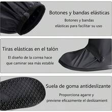 Cubre Zapatos Impermeable, Protector De Zapatos Con Reflector, Cubiertas de Zapatos Antideslizante con Cremalleras, Para La Temporada De Lluvias, Al Aire Libre, Ciclismo - 2X Grande - Ver 5