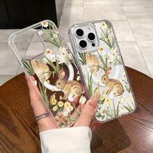 Funda magnética para phone 11/12/13/14/15/16/Pro Max. Diseño con conejito de Pascua clásico. Resistente, compatible, a prueba de golpes, de silicona. Elegante, duradera y fácil de usar - transparente - Ver 5