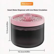 Fuente de agua automática para mascotas con alimentación USB de 1800ml, tazón de agua para gatos y perros con filtro, ventana de nivel de agua, fácil de limpiar, dispensador de agua para gatos de interior - Multicolor - Ver 3