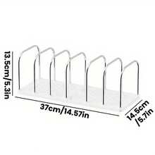 1pc Stainless Steel + PP Desktop Book Shelf | Base With Adjustable Divider Vertical Small Book Stand | Modern Minimalist Office Desk Storage Rack, Suitable For Mail And File Storage | Student Dorm Study Desk Organizer - Multicolor - View 7