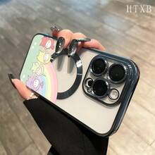 Teléfono con lente integral, acabado electrochapado magnético, compatible con carga inalámbrica magnética y compatible con phone 16 Pro Max, 16, 15 Pro, 14, 14 Plus/14 Pro Max, 13, 13 Pro, 12 Pro, 11/11 Pro y la serie Pro. Es un excelente teléfono para amigos, cumpleaños y festividades. - Dorado - Ver 6