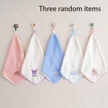 1/3/5 Pcs Sanrio Character Square Face Towels - Soft Polyester Blend, Absorbent & Durable, Cute Cartoon Patterns, Suitable For Face And Hand Use | Playful Design | Polyester Blend Towels