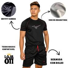 Men's Dry-Fit Shirt + Drifit Short Set Logo Silk - 白色 - 查看 2