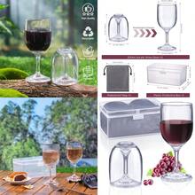 Plastic Wine Glasses To Go 200 Ml Camping Wine Glasses Set Of 2 Modern Red Wine Glasses White Wine And Champagne Glasses With Waterproof Bag And Practical Box For Travel Camping Outdoor