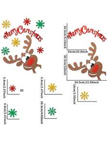 一套可爱的毛毡圣诞老人、雪人、驯鹿卡通门窗贴纸，可移除雪人贴花，生日、毕业、家居装饰、圣诞装饰、房间装饰、冬季圣诞装饰、圣诞家居礼物、圣诞装饰的最佳礼物