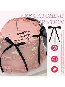 13 piezas Decoraciones elegantes de lazo rojo/negro/rosa/blanco/azul/champán para decorar pasteles, suministros de decoración de cinta para pasteles DIY para fiestas, aniversarios, bodas, Día de la Madre, Día de San Valentín