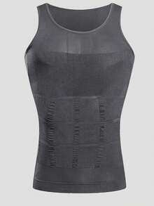 2pcs Men's Compression Vest Shapewear, Sleeveless Tummy Control Undershirt For Gynecomastia, Slimming Underwear - Quick Change - Grey - View 6