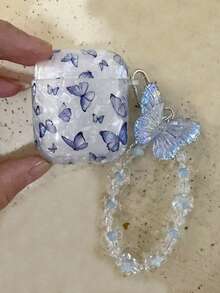 Carcasa con dije con diseño de mariposa compatible con AirPods 1/2 y AirPods Pro