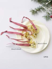 6 sinos pendurados de ferro forjado para Natal, adequados para guirlandas, presentes, casamentos, dia dos namorados, Páscoa, Halloween, decorações para festas de Ação de Graças - sem necessidade de eletricidade, decorações para festas de Natal, decorações para árvores de Natal, decorações para casa