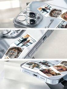 1 Stück personalisiertes Familien-, Freunde-, Paarsignatur-Foto 6 Stücke TPU transparentes 1.0 Handyhülle kompatibel mit iPhone 16 Pro Max/17/17 Pro Max/17 Air und anderen Modellen