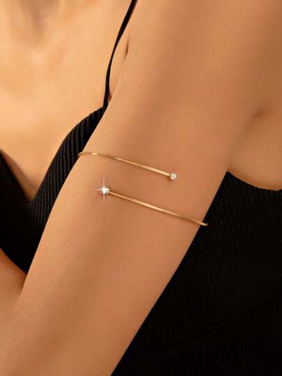 1pc Fashionable Metal Arm Cuff Bracelet, Unique Beach Resort Arm Jewelry