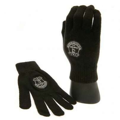 Everton FC Knitted Gloves (Black) - 96% Acrylic/4% Elastane - (BS3186)