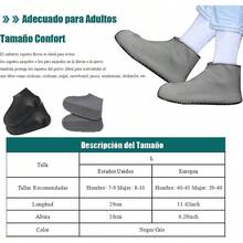 Cubre Zapatos Impermeable Lluvia para Hombre y Mujer, Cubierta para Calzado de Viaje Plegable, Antideslizante y Reutilizable, Exteriores Cubierta para Tenis, Funda para Botas de Lluvia - gris - Ver 3