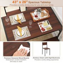 Dining Table Set For 4 Rectangular Table W/ 2 Chairs, 1 Bench, Storage Racks - Default - View 7
