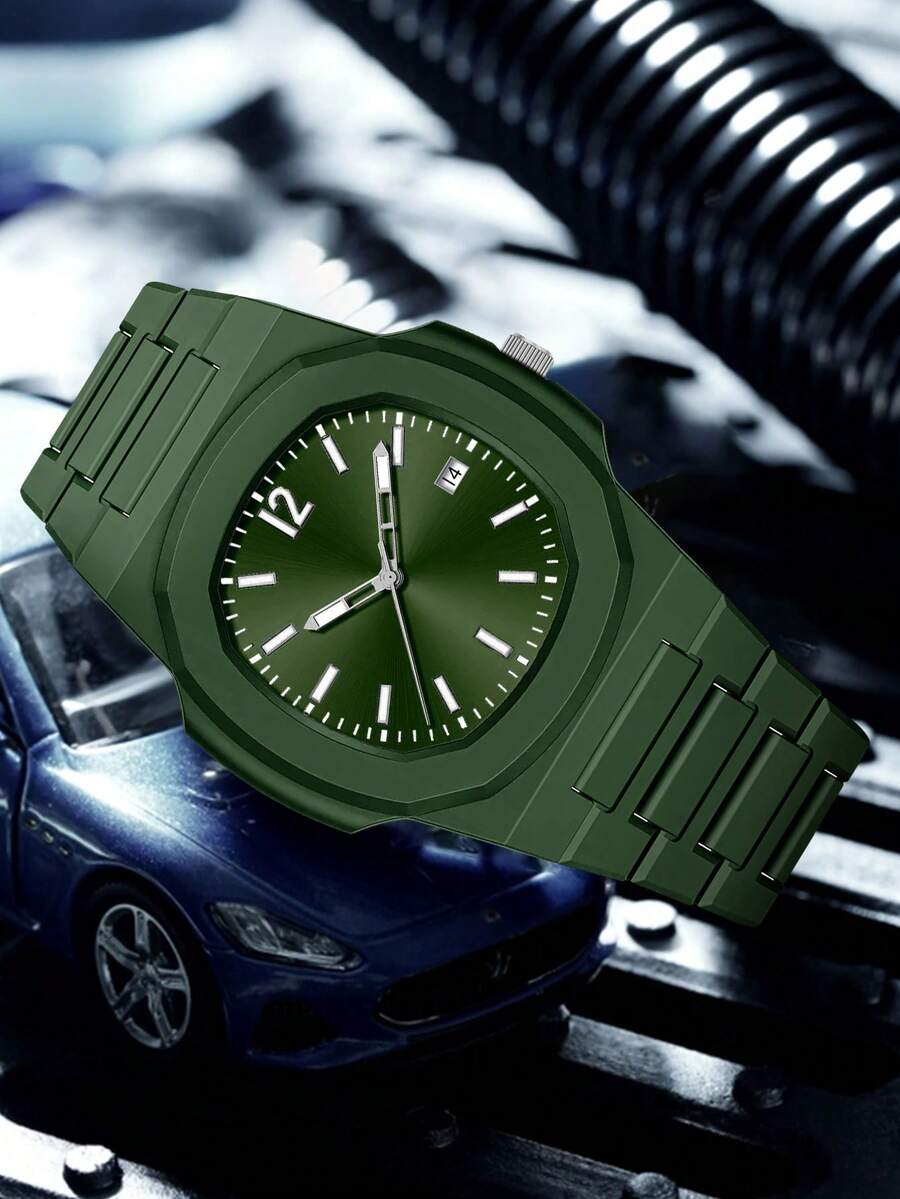 TOMI Gift Set High-End Minimalist Business Men's Watch, Matte Oil Plastic Strap Striped Dial Quartz Watch, Fashion Men's Watch Set Suitable For Daily Life, Holiday Gifts, Father's Day, Christmas,