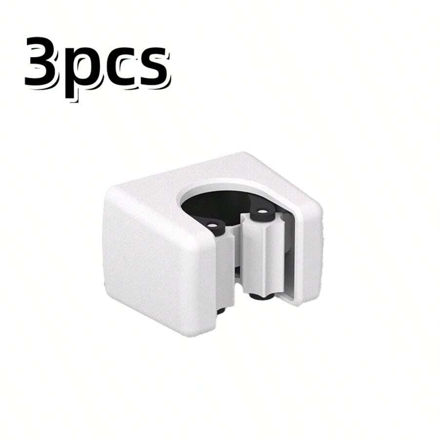 Suction Cup Mop Holder Wall Mounted Broom Mop Storage Rack, Bathroom Organizer With Clips, No Drilling Required