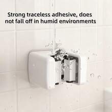 Suction Cup Mop Holder Wall Mounted Broom Mop Storage Rack, Bathroom Organizer With Clips, No Drilling Required