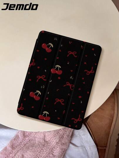 1 件樱花蝴蝶结图案平板电脑保护壳，兼容 iPad 10.2、iPad 11、第 11 代 2025 iPad 8/9/10、iPad Air 4th 10.9、Galaxy Tab S6 Lite 10.4、/，防摔，带笔槽，睡眠/唤醒支持，浪漫礼物